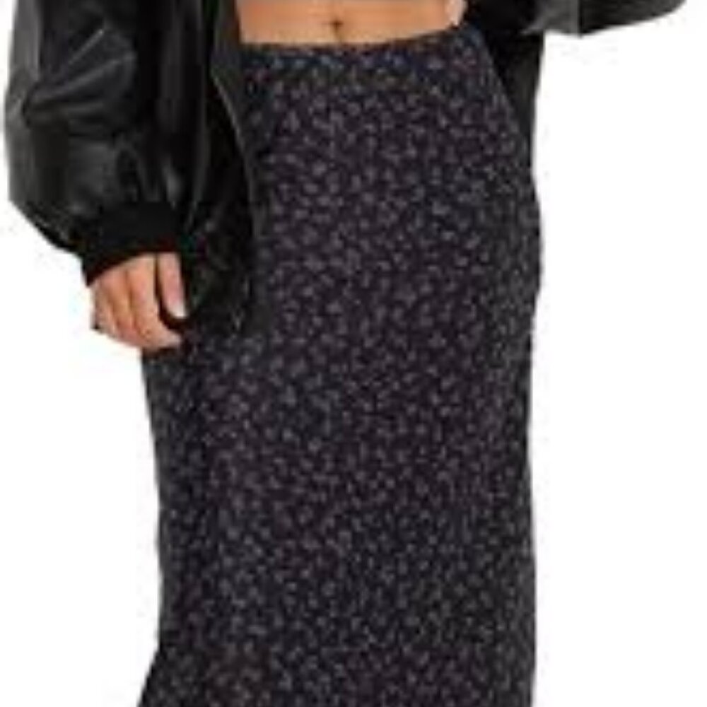 NWT Ditzy Moody Floral Print Mesh Maxi Skirt